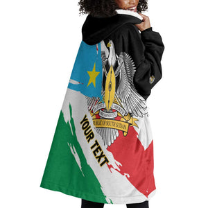 Personalized South Sudan Wearable Blanket Hoodie East Africa - Grunge Flag Unique