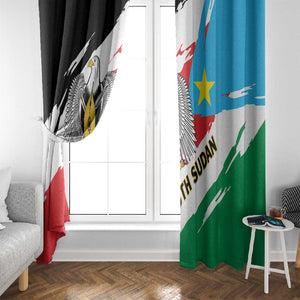 South Sudan Window Curtain East Africa - Grunge Flag Unique