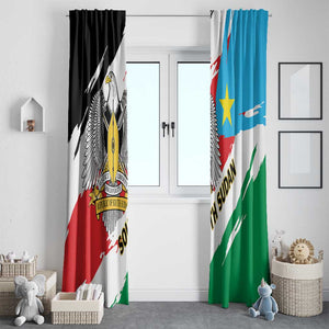 South Sudan Window Curtain East Africa - Grunge Flag Unique