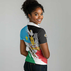 Personalized South Sudan Women Polo Shirt East Africa - Grunge Flag Unique