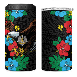 South Sudan 4 in 1 Can Cooler Tumbler African Pattern Hibiscus Floral