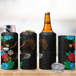 South Sudan 4 in 1 Can Cooler Tumbler African Pattern Hibiscus Floral