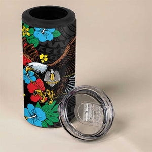 South Sudan 4 in 1 Can Cooler Tumbler African Pattern Hibiscus Floral