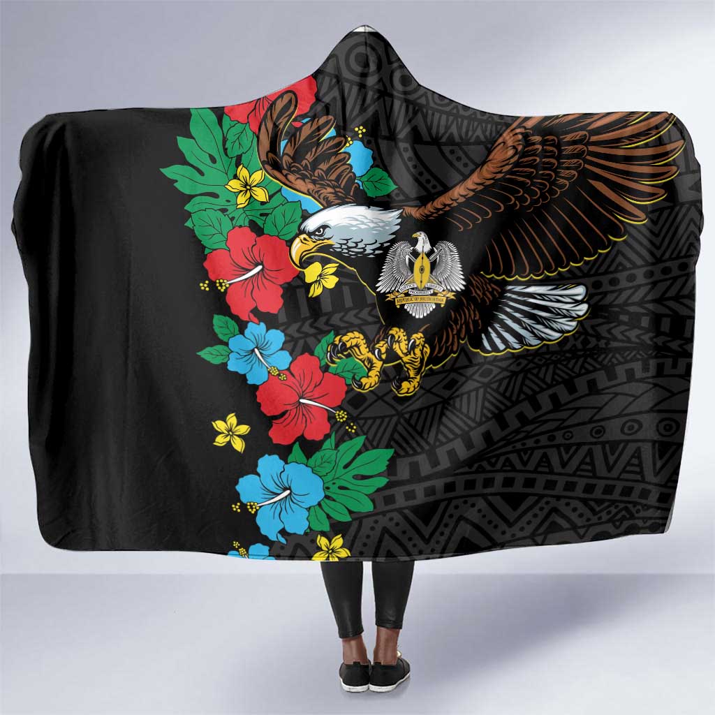 South Sudan Hooded Blanket African Pattern Hibiscus Floral