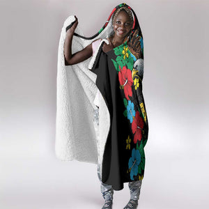 South Sudan Hooded Blanket African Pattern Hibiscus Floral