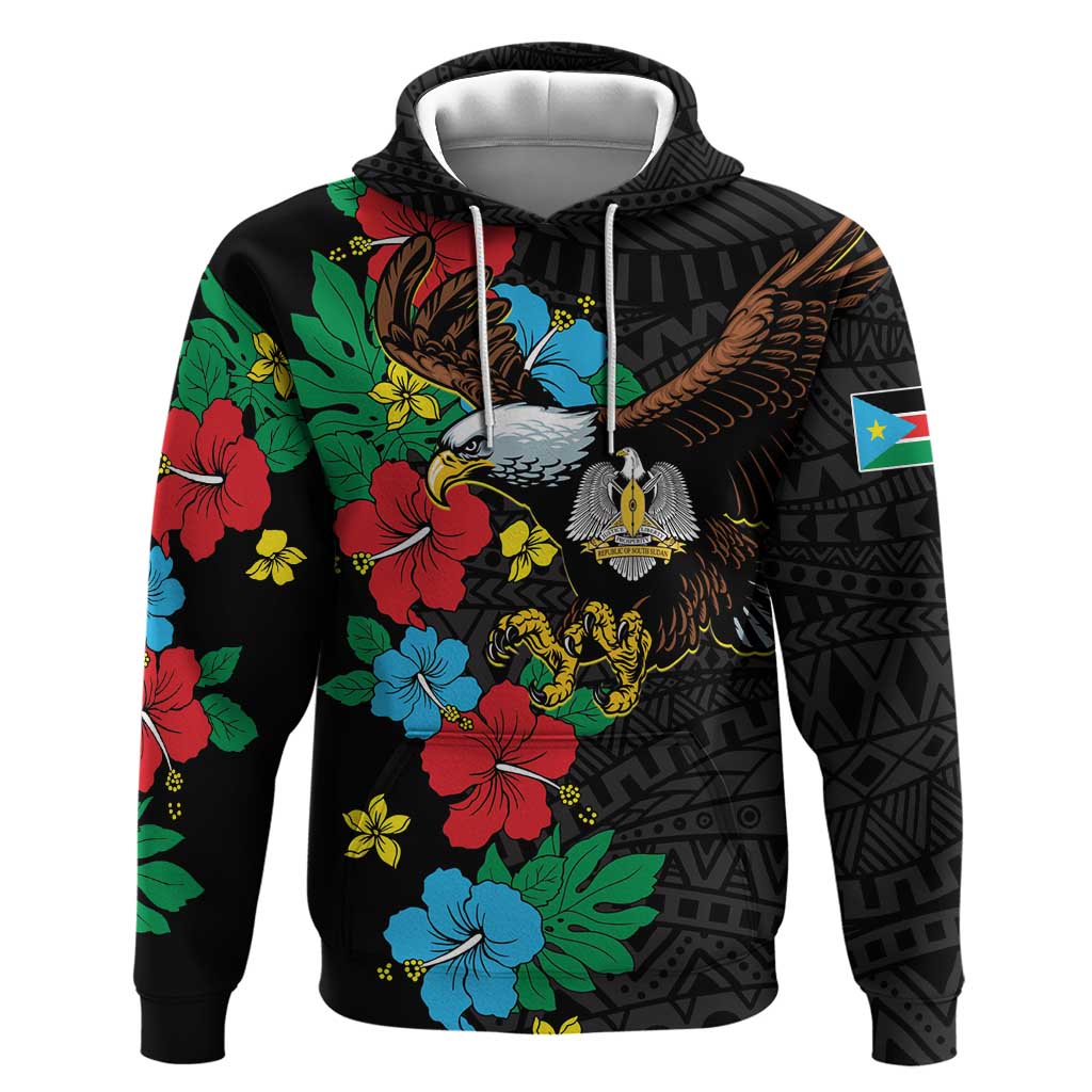 South Sudan Hoodie African Pattern Hibiscus Floral