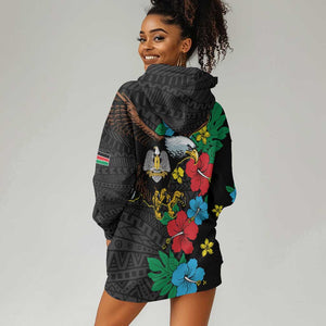 South Sudan Hoodie Dress African Pattern Hibiscus Floral