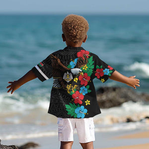 South Sudan Kid Hawaiian Shirt African Pattern Hibiscus Floral