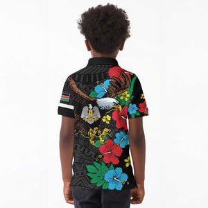 South Sudan Kid Polo Shirt African Pattern Hibiscus Floral