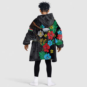 South Sudan KId Wearable Blanket Hoodie African Pattern Hibiscus Floral