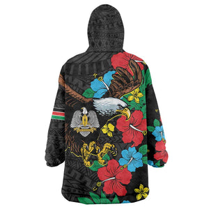 South Sudan KId Wearable Blanket Hoodie African Pattern Hibiscus Floral