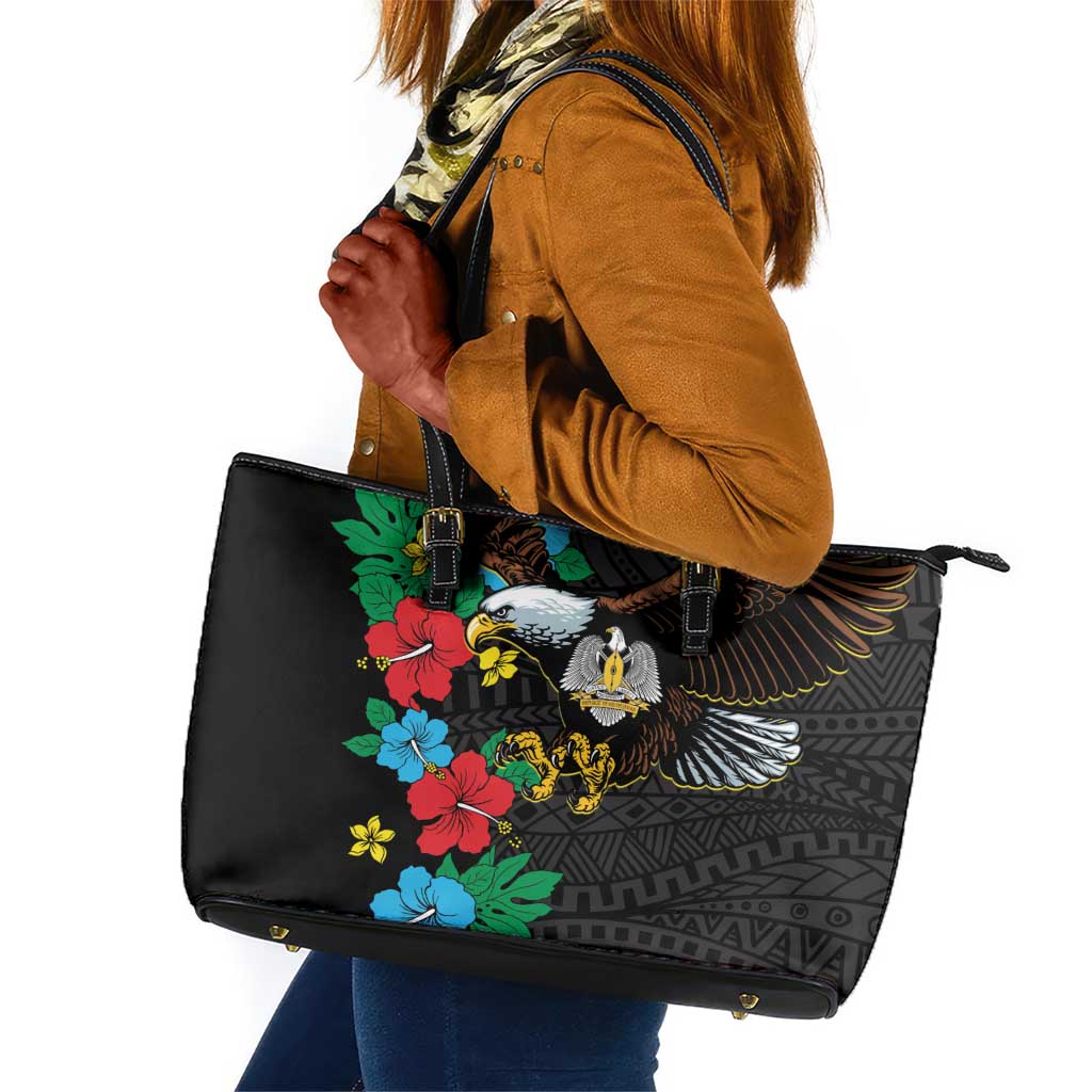 South Sudan Leather Tote Bag African Pattern Hibiscus Floral