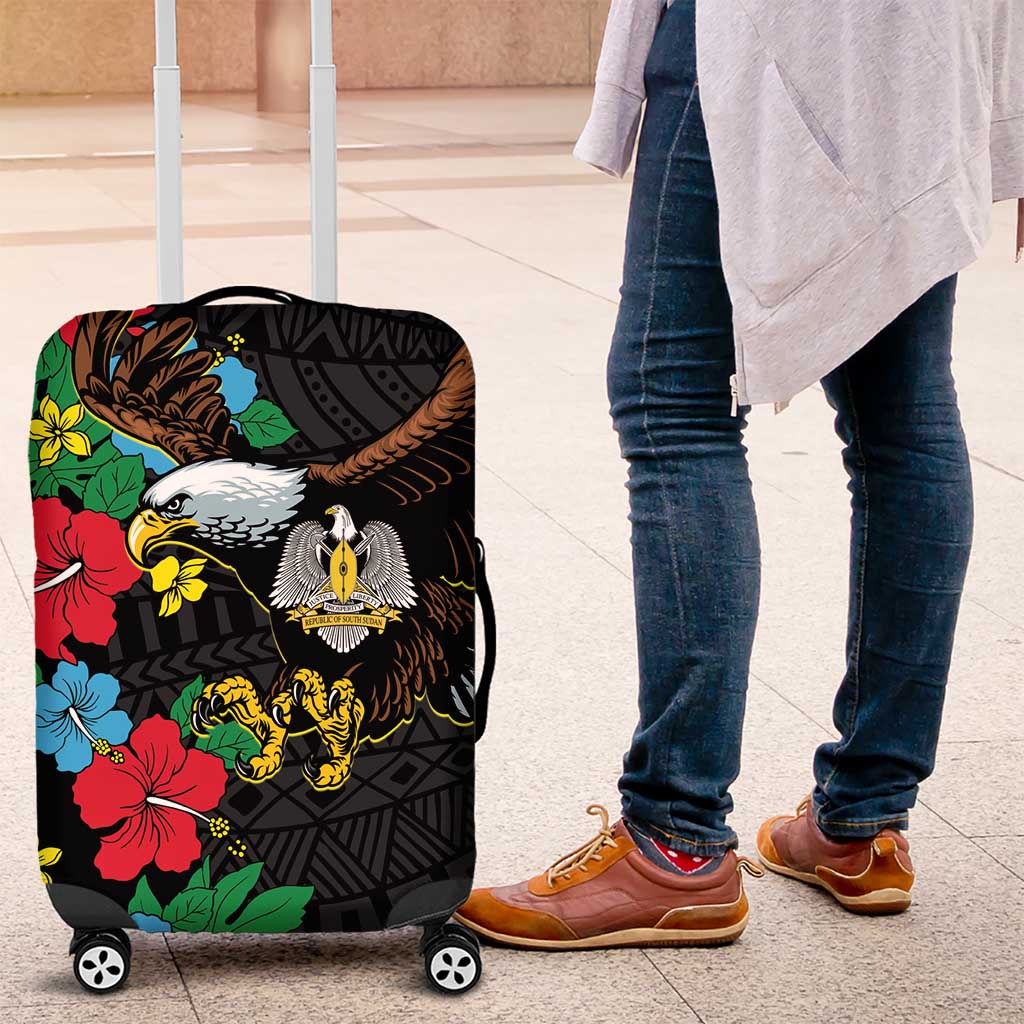 South Sudan Luggage Cover African Pattern Hibiscus Floral