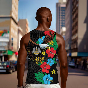 South Sudan Men Tank Top African Pattern Hibiscus Floral