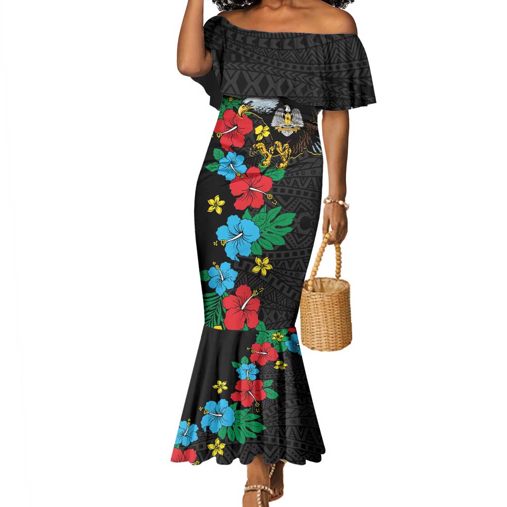 South Sudan Mermaid Dress African Pattern Hibiscus Floral