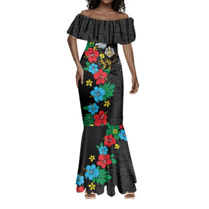 South Sudan Mermaid Dress African Pattern Hibiscus Floral