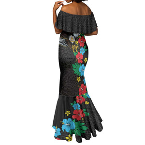 South Sudan Mermaid Dress African Pattern Hibiscus Floral