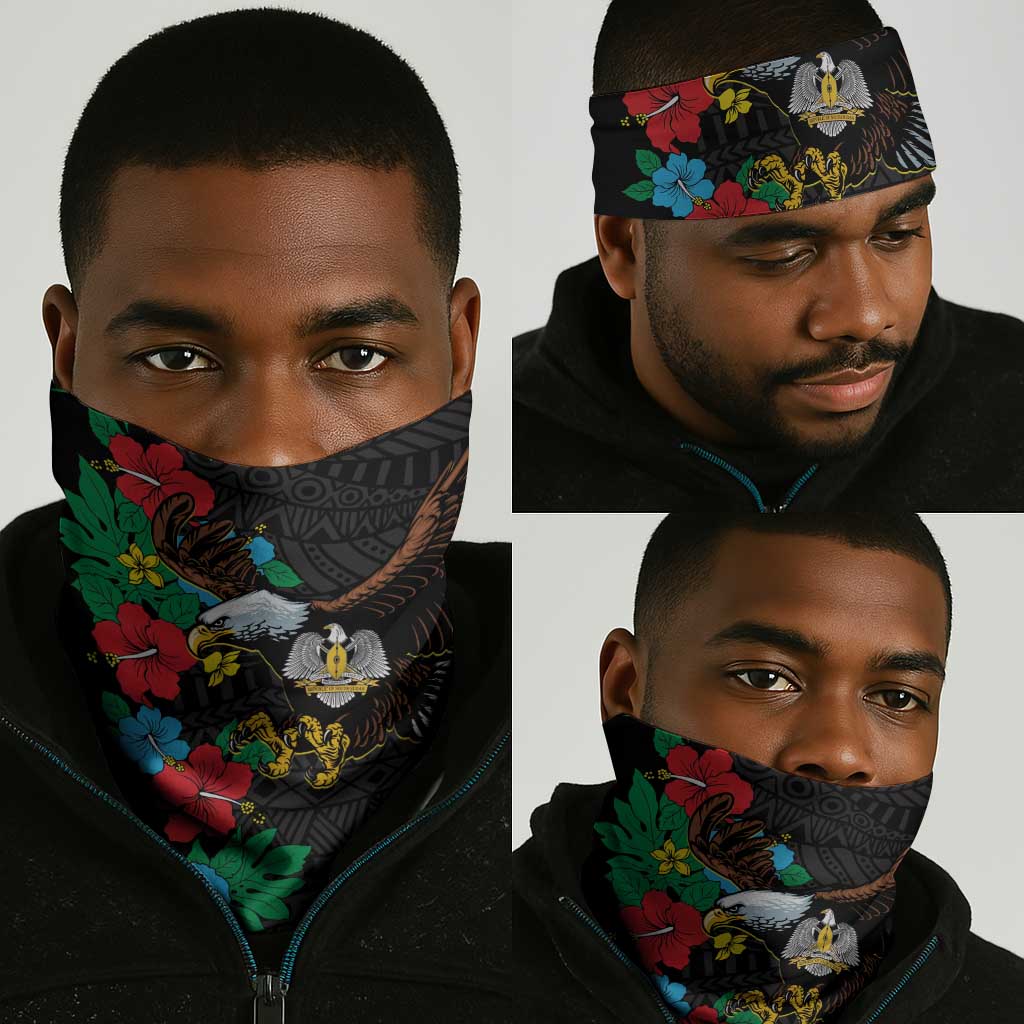 South Sudan Neck Gaiter African Pattern Hibiscus Floral LT01