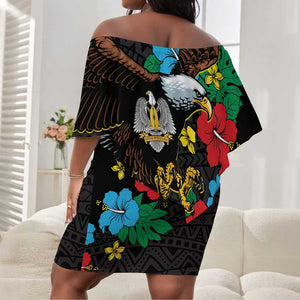 South Sudan Off Shoulder Short Dress African Pattern Hibiscus Floral