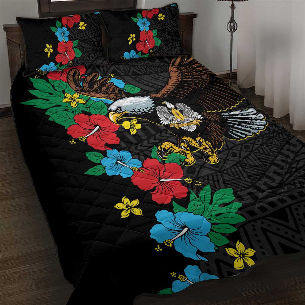 South Sudan Quilt Bed Set African Pattern Hibiscus Floral