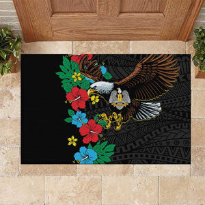 South Sudan Rubber Doormat African Pattern Hibiscus Floral