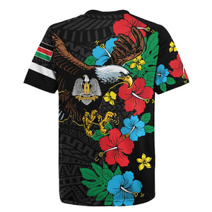 South Sudan Rugby Jersey African Pattern Hibiscus Floral