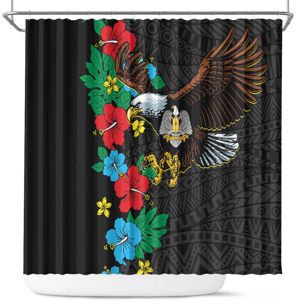 South Sudan Shower Curtain African Pattern Hibiscus Floral