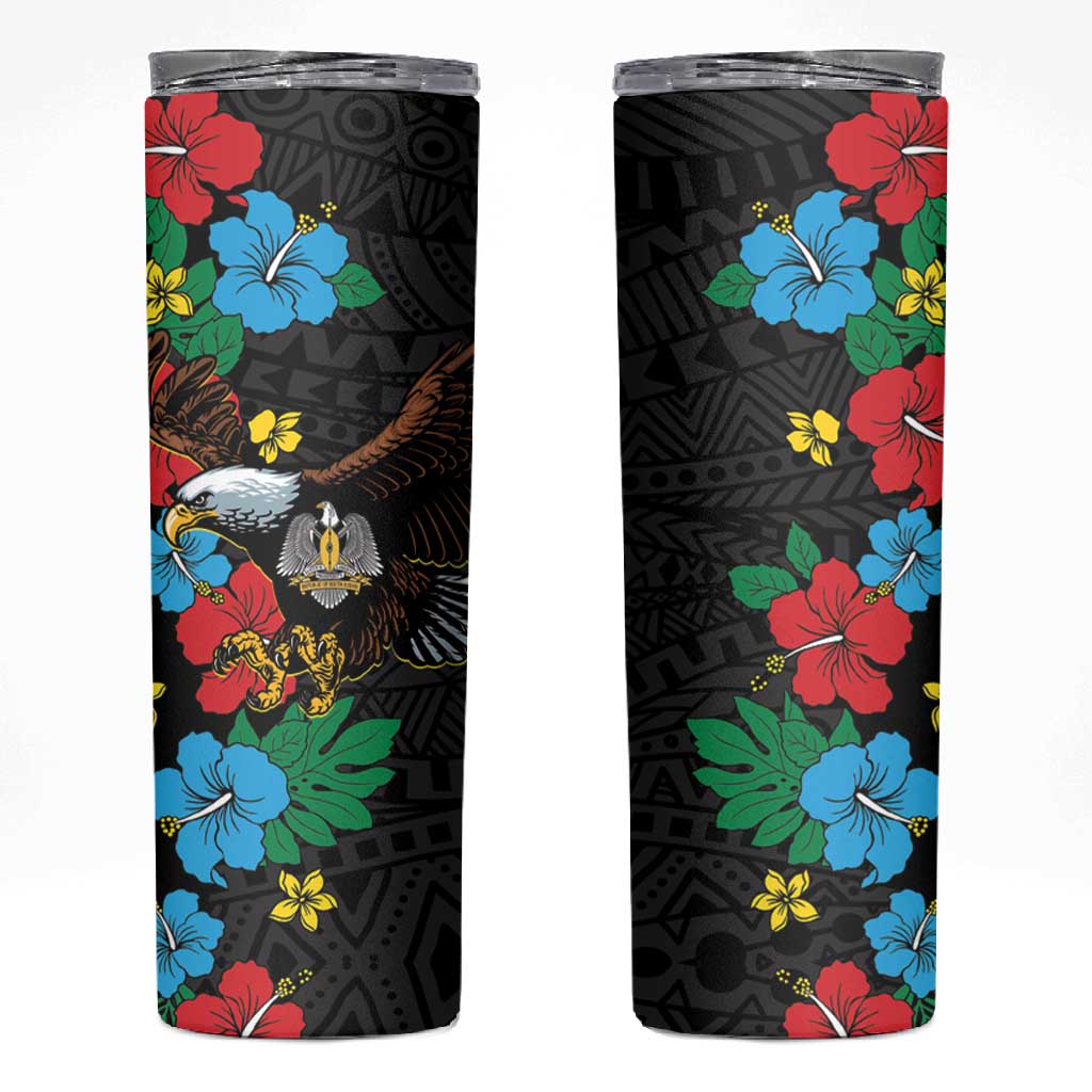 South Sudan Skinny Tumbler African Pattern Hibiscus Floral