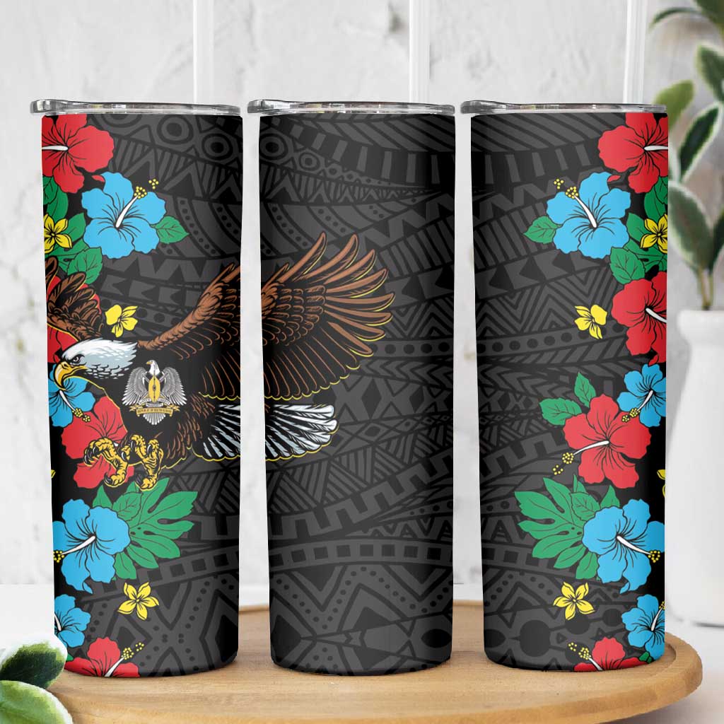 South Sudan Skinny Tumbler African Pattern Hibiscus Floral