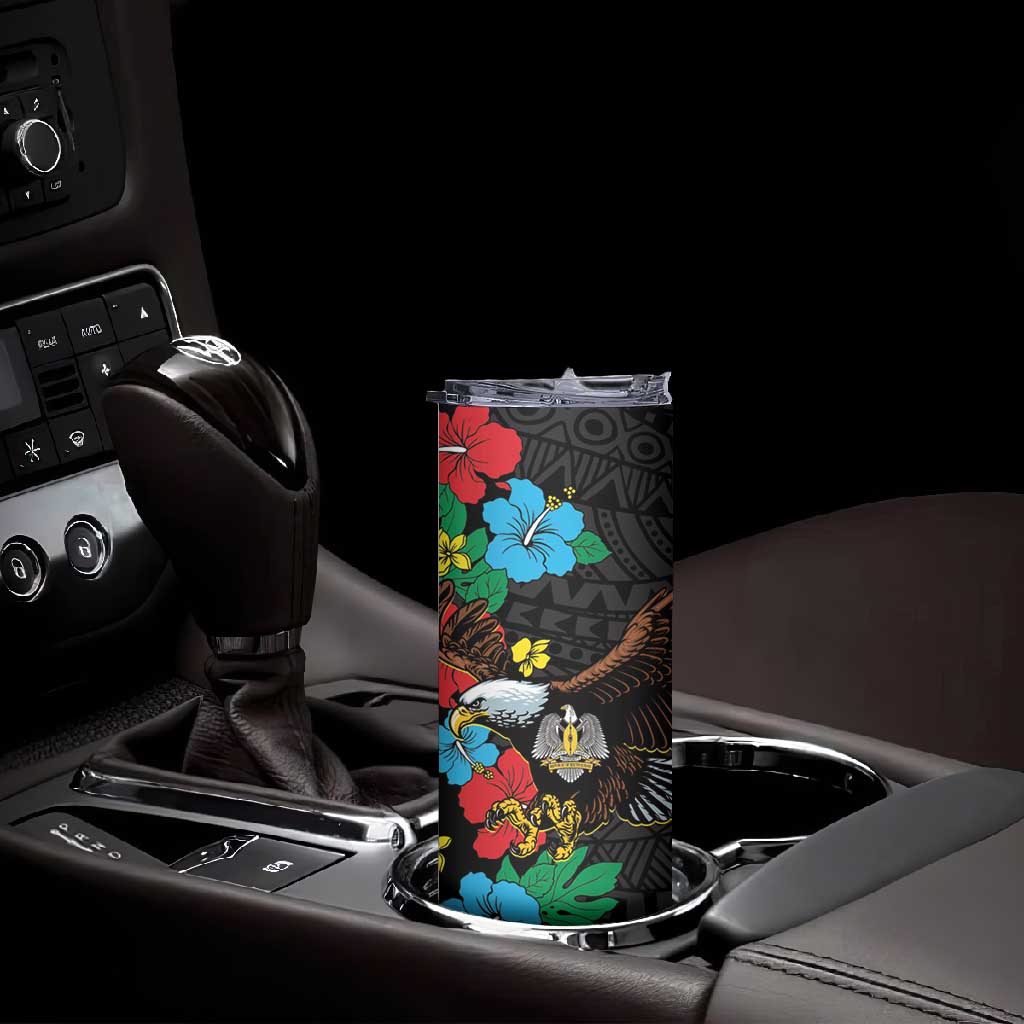 South Sudan Skinny Tumbler African Pattern Hibiscus Floral