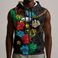 South Sudan Sleeveless Zip Hoodie African Pattern Hibiscus Floral - African Pride