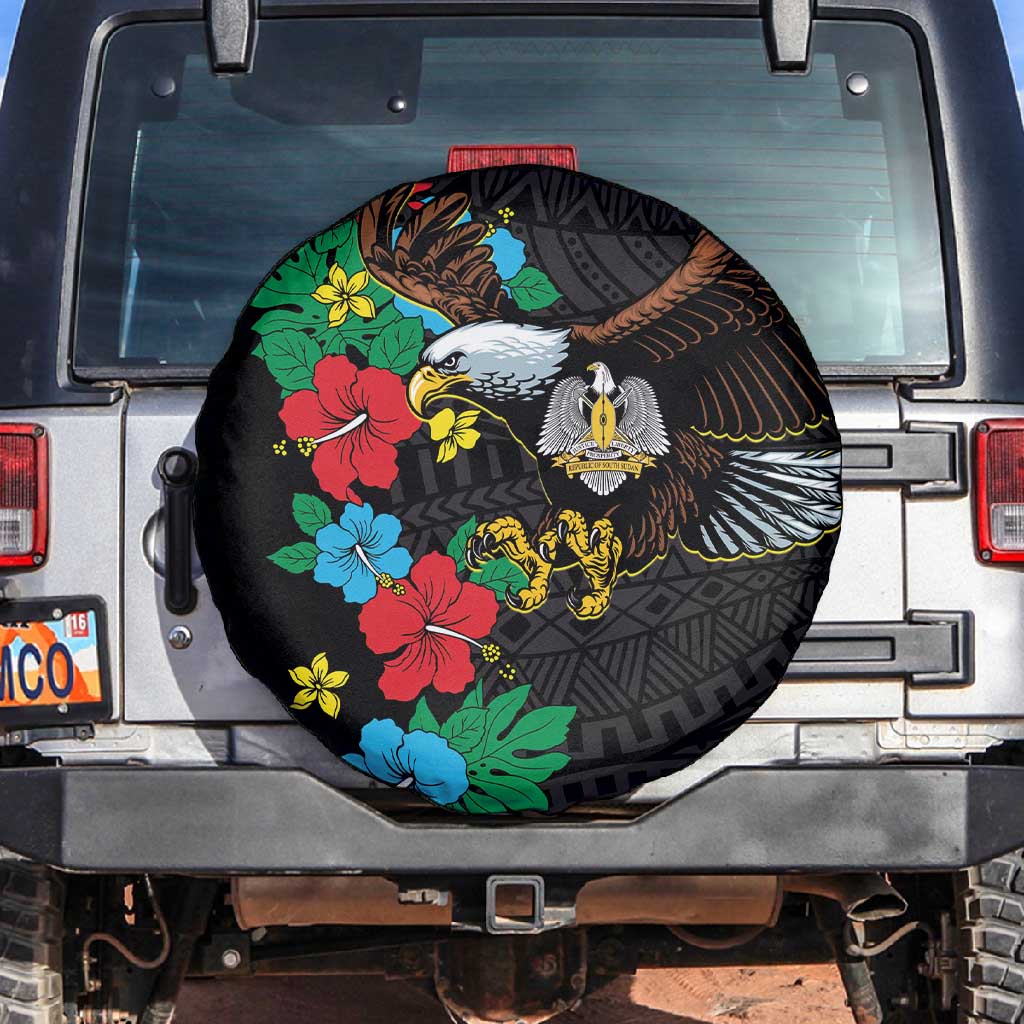 South Sudan Spare Tire Cover African Pattern Hibiscus Floral