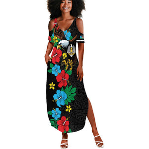 South Sudan Summer Maxi Dress African Pattern Hibiscus Floral