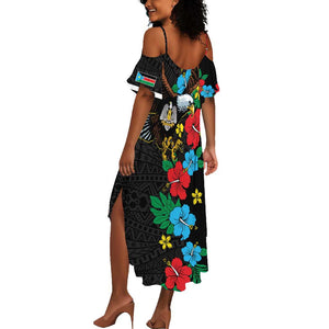 South Sudan Summer Maxi Dress African Pattern Hibiscus Floral