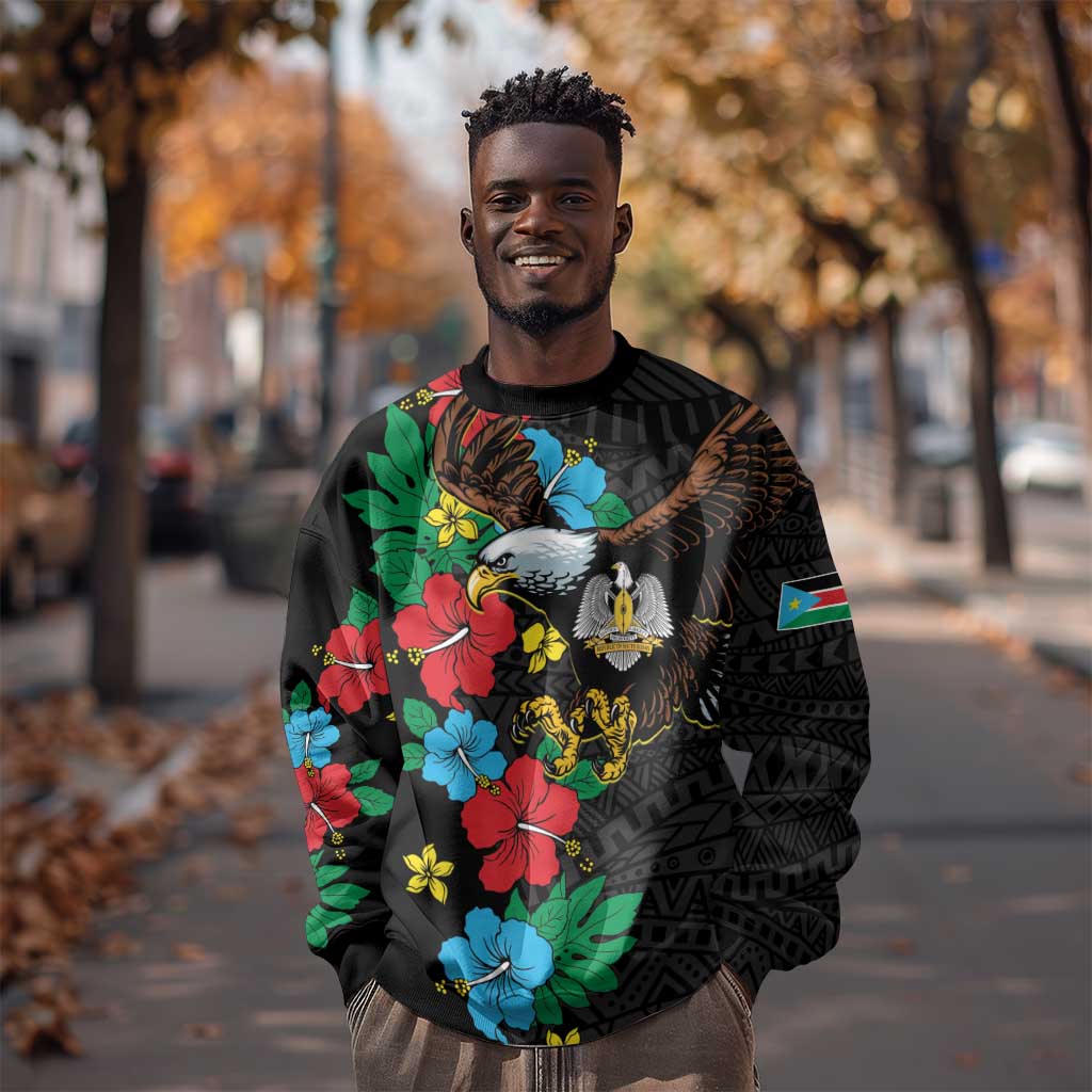 South Sudan Sweatshirt African Pattern Hibiscus Floral