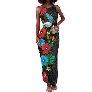 South Sudan Tank Maxi Dress African Pattern Hibiscus Floral