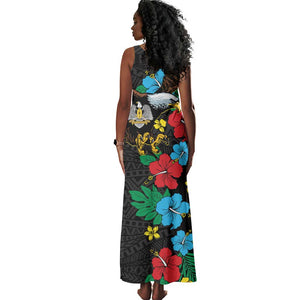 South Sudan Tank Maxi Dress African Pattern Hibiscus Floral