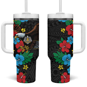 South Sudan Tumbler With Handle African Pattern Hibiscus Floral