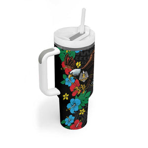 South Sudan Tumbler With Handle African Pattern Hibiscus Floral