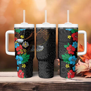 South Sudan Tumbler With Handle African Pattern Hibiscus Floral