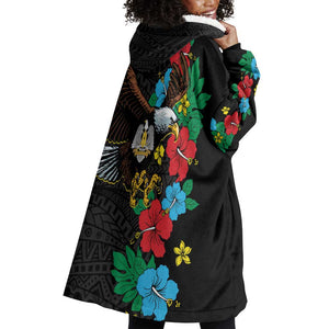 South Sudan Wearable Blanket Hoodie African Pattern Hibiscus Floral