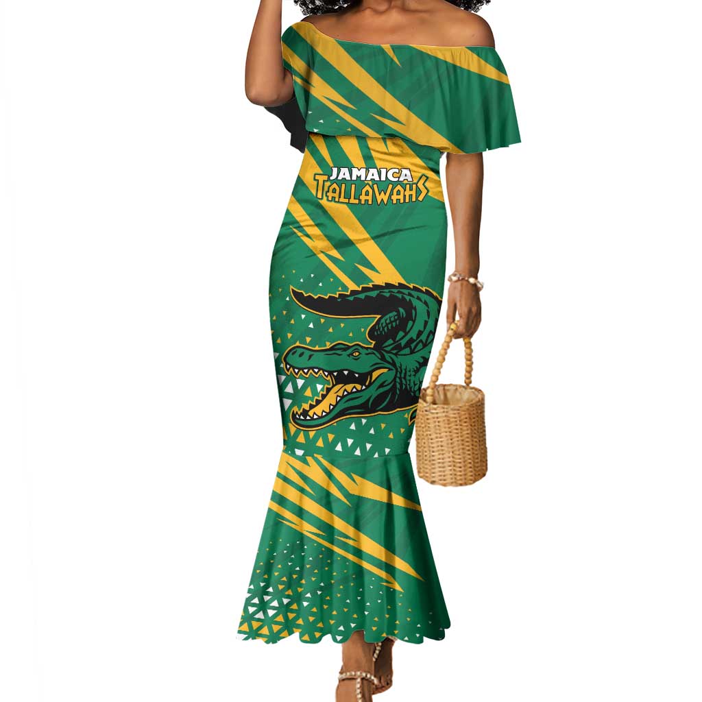 Custom Afro Jamaica Cricket Tallawahs Mermaid Dress Fi Wi Tallawahs Champions