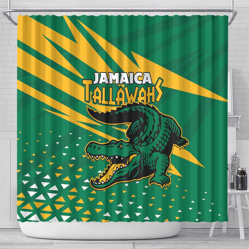 Afro Jamaica Cricket Tallawahs Shower Curtain Fi Wi Tallawahs Champions