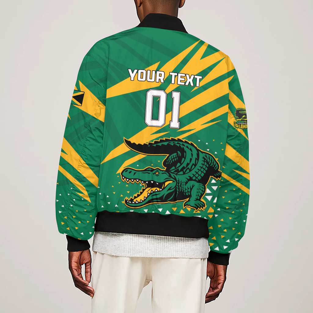 Custom Afro Jamaica Cricket Tallawahs Sleeve Zip Bomber Jacket Fi Wi Tallawahs Champions