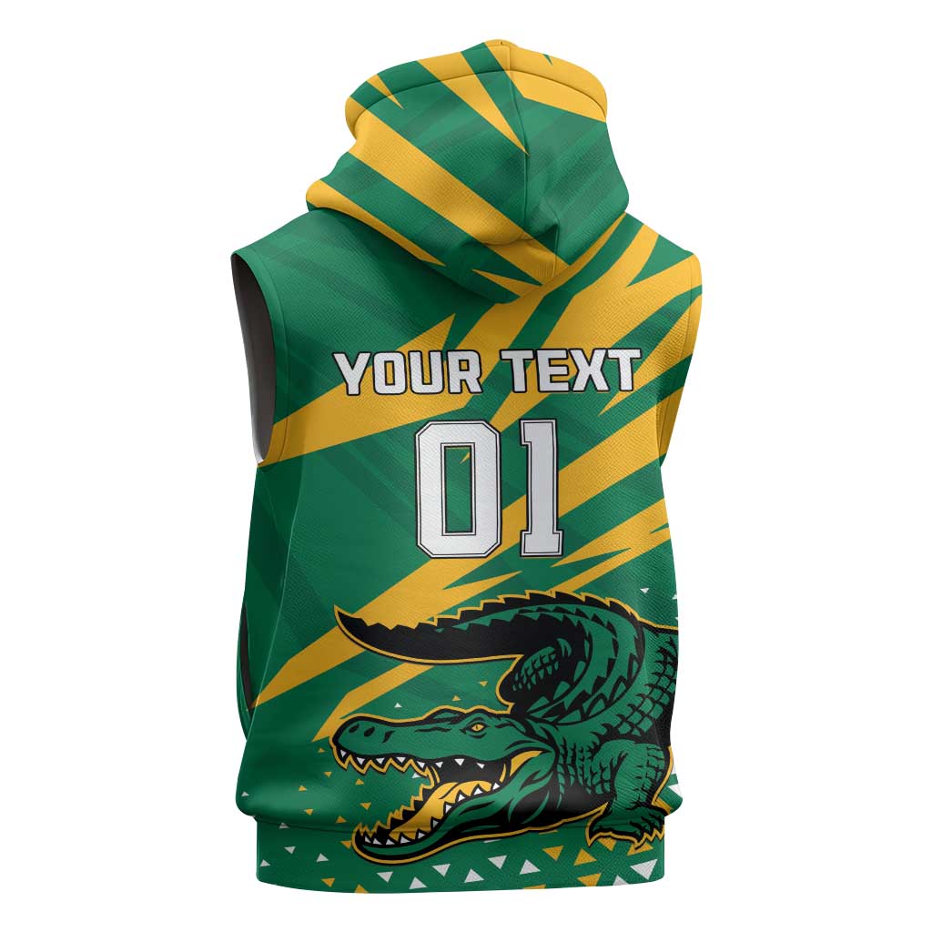 Custom Afro Jamaica Cricket Tallawahs Sleeveless Zip Hoodie Fi Wi Tallawahs Champions - African Pride