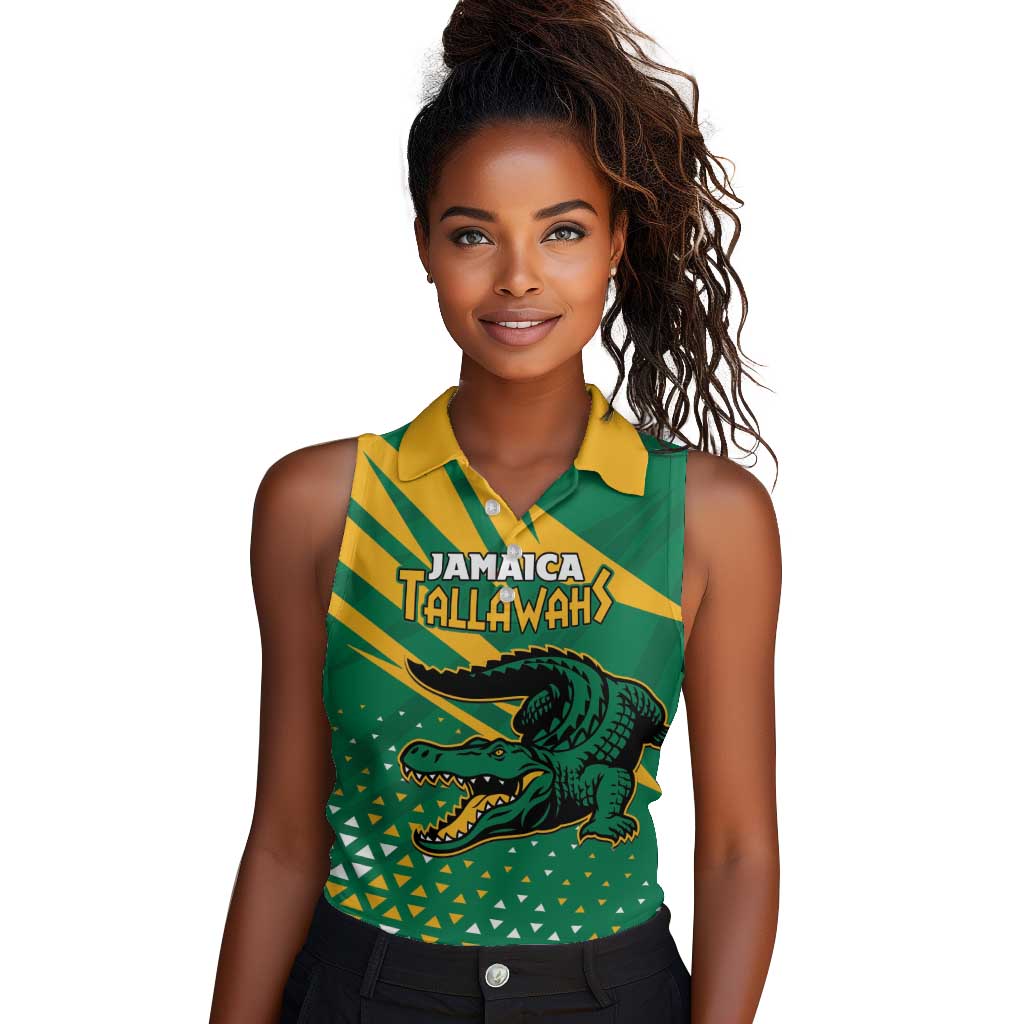 Custom Afro Jamaica Cricket Tallawahs Women Sleeveless Polo Shirt Fi Wi Tallawahs Champions