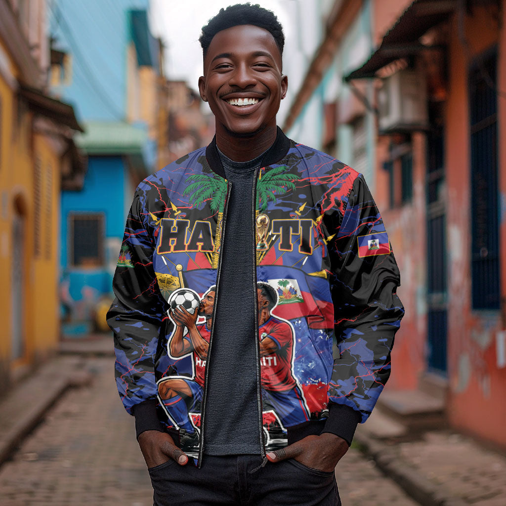 Personalized Haiti Soccer Pride Bomber Jacket Ayiti Nan Mondyal 2026