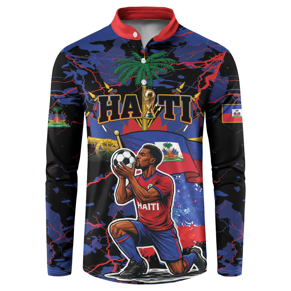 Personalized Haiti Soccer Pride Button Sweatshirt Ayiti Nan Mondyal 2026