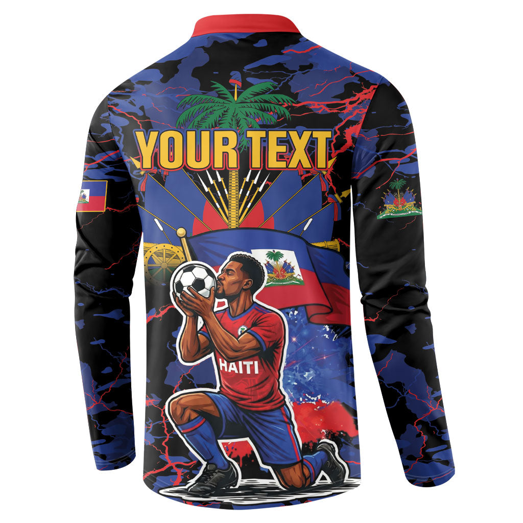 Personalized Haiti Soccer Pride Button Sweatshirt Ayiti Nan Mondyal 2026