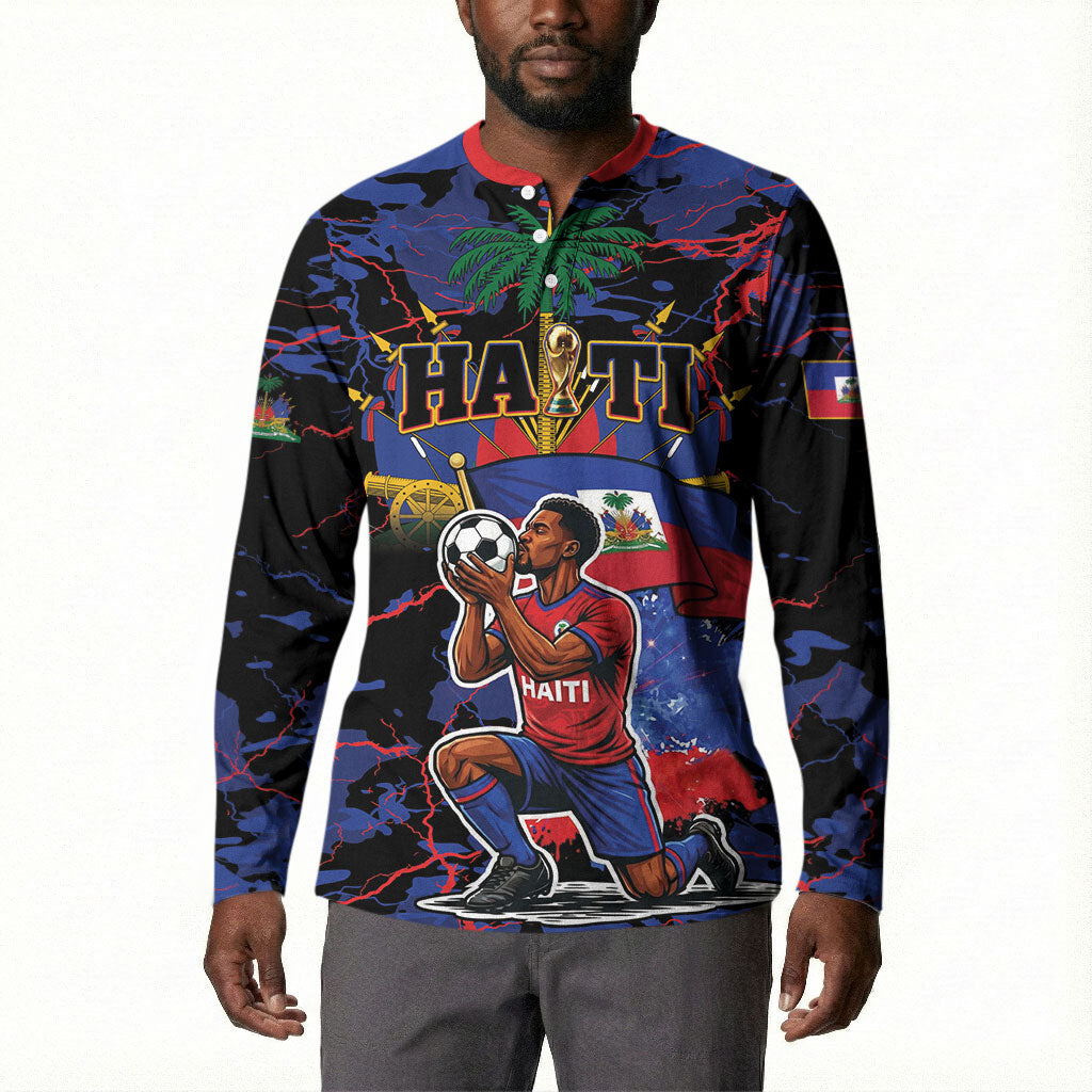Personalized Haiti Soccer Pride Button Sweatshirt Ayiti Nan Mondyal 2026
